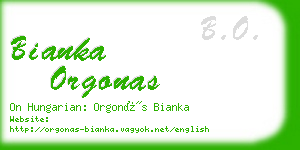 bianka orgonas business card